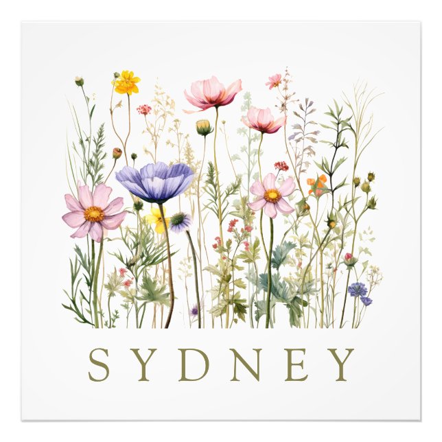 Wildflower Custom Name Photo Print (Front)
