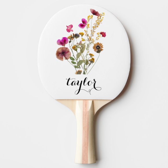 Wildflower Custom Name  Ping Pong Paddle (Front)