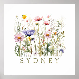 Wildflower Custom Name Poster