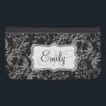 Wildflower damask black white cell flap wallet<br><div class="desc">Stylish modern wildflower damask patterned graphic cell phone flap wallet case. Customise the with your name and one monogram initial,  currently reads Emily M. Original pattern and design by Sarah Trett.</div>