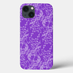 Wildflower damask patterned purple iPhone 13 case