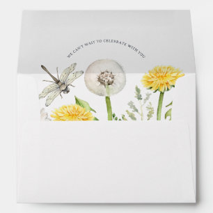 Wildflower Dandelion Garden Wedding Liner Envelope