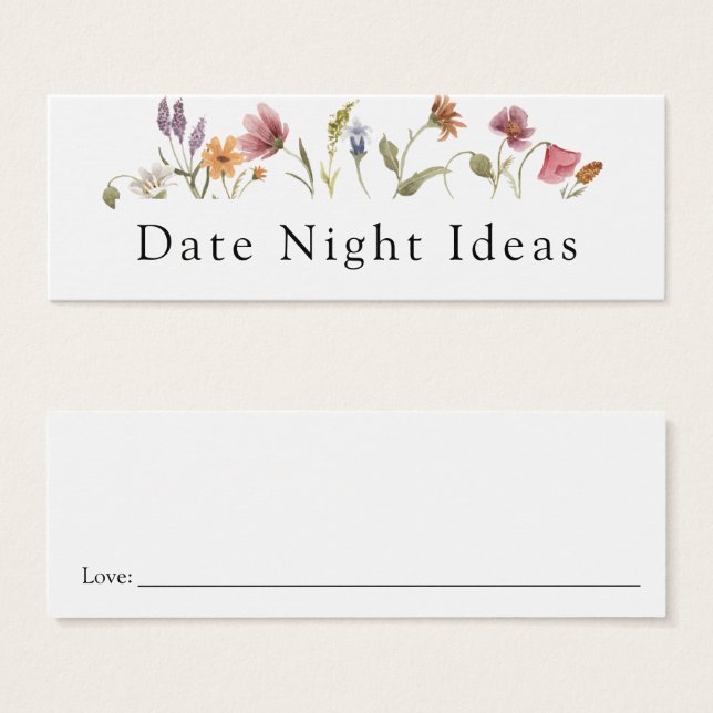 Wildflower Date Night Idea Card (Front & Back)