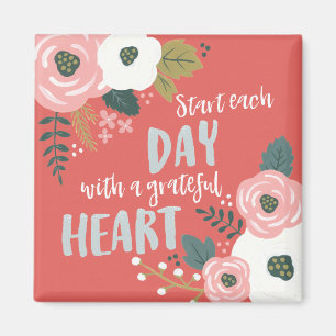 Wildflower Daydreams - Grateful Heart Typography Magnet