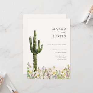Wildflower Desert Cactus Wedding Invitation