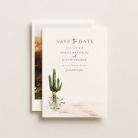 Wildflower Desert Wedding Photo Save The Date
