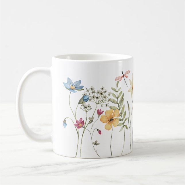Wildflower Design Coffee Mug (Left)