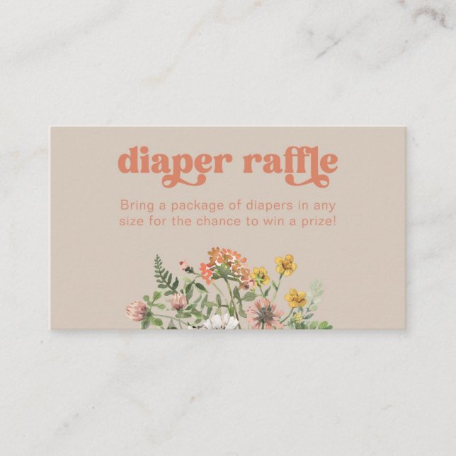 Wildflower Diaper Raffle Card (Front)