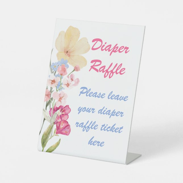 Wildflower Diaper Raffle sign (Front)