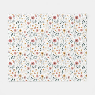 Wildflower Doodle Fleece Blanket