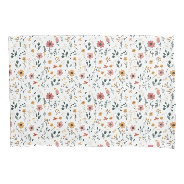 Wildflower Doodle Pillowcase (Front)