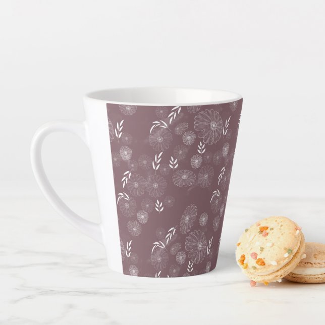 Wildflower Doodles Pattern  Latte Mug (In Situ)