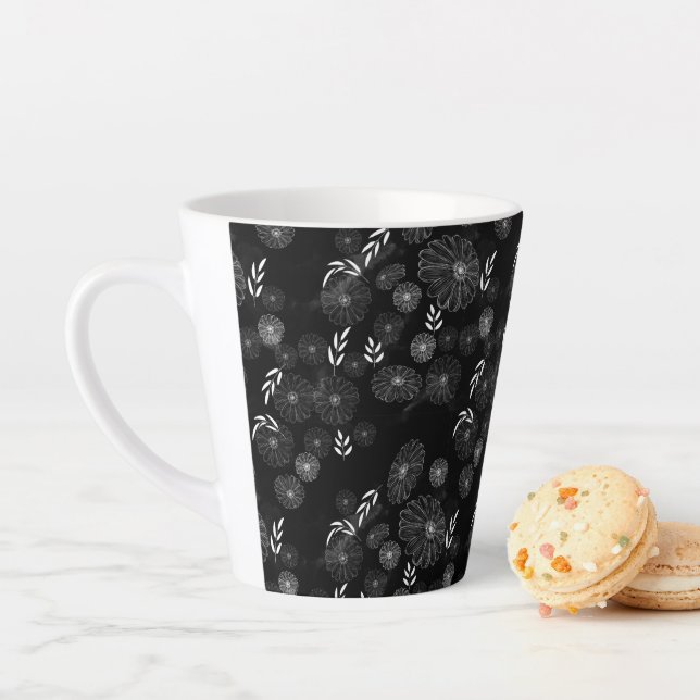 Wildflower Doodles Pattern  Latte Mug (In Situ)