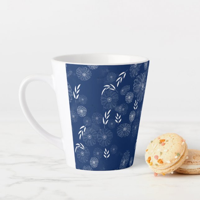 Wildflower Doodles Pattern  Latte Mug (In Situ)