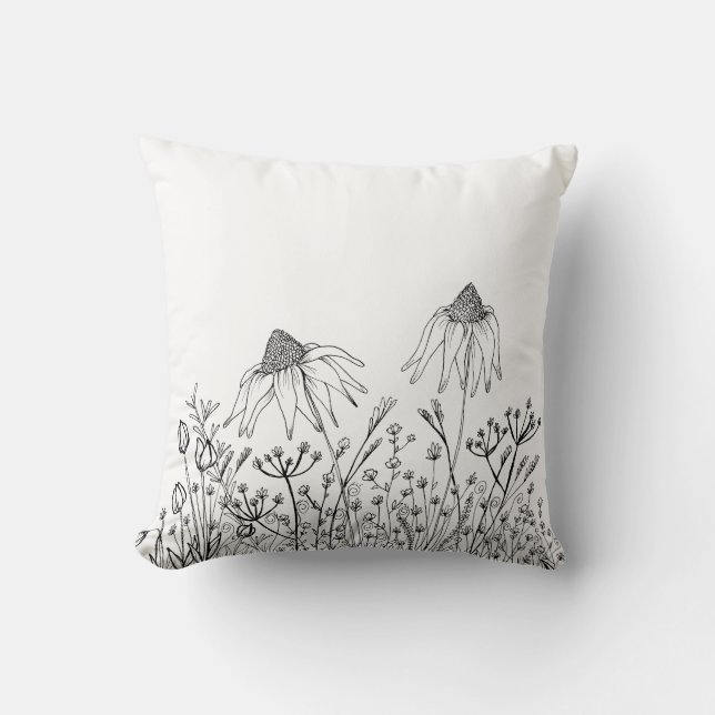Wildflower drawing cushion (Front)