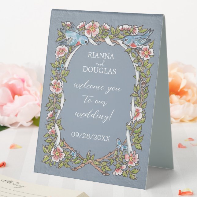 Wildflower Dusty Blue Floral Bird Pastel Wedding (In SItu (Wedding))