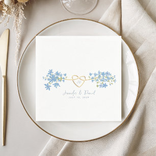 Wildflower Dusty Blue Wedding Napkins