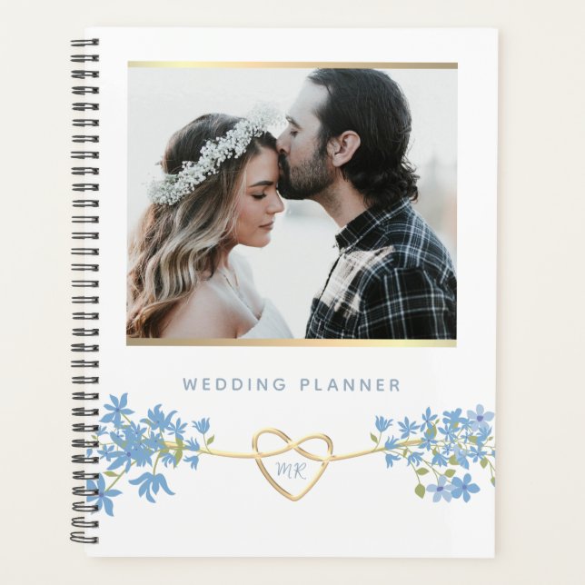 Wildflower Dusty Blue Wedding Planner (Front)