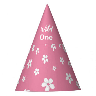 Wildflower Dusty Pink Cute Baby Girl Birthday Party Hat