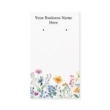 Wildflower earring cards/business cards