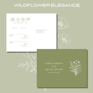 Wildflower Elegance-RSVP-Wedding- Postcard