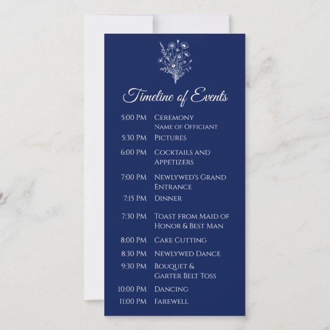 Wildflower Elegance- Wedding Program- (Back)