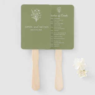 Wildflower Elegance-Wedding Program Hand Fan