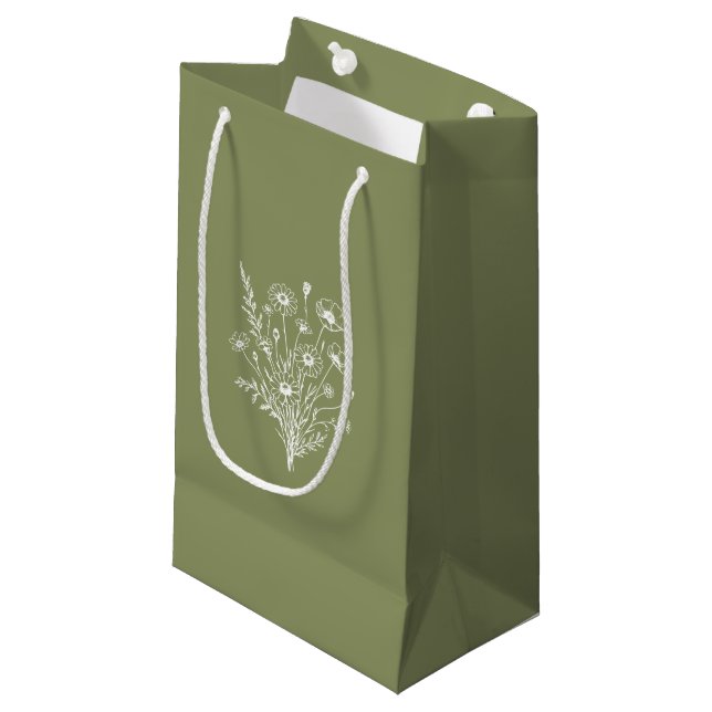 Wildflower Elegance-Wedding- Small Gift Bag (Front Angled)