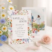 Wildflower Elegant Floral Photo Wedding