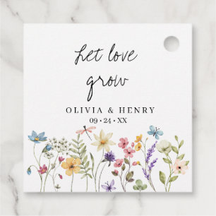 Wildflower Elegant Floral Wedding Favor Tags