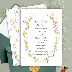 Wildflower Elegant Modern Floral One Day Away Invitation