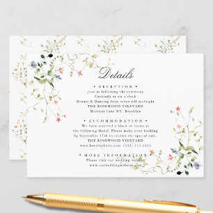 Wildflower Elegant Modern Garden Floral Wedding Enclosure Card