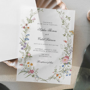 Wildflower Elegant Vintage Wedding Invitation