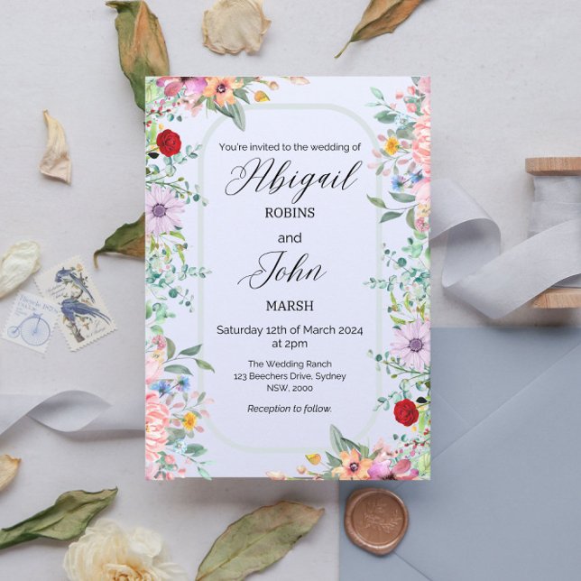Wildflower Elegant Wedding Invitation (Creator Uploaded)
