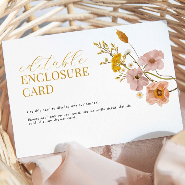Wildflower enclosure card, garden party theme card (Creator Uploaded)