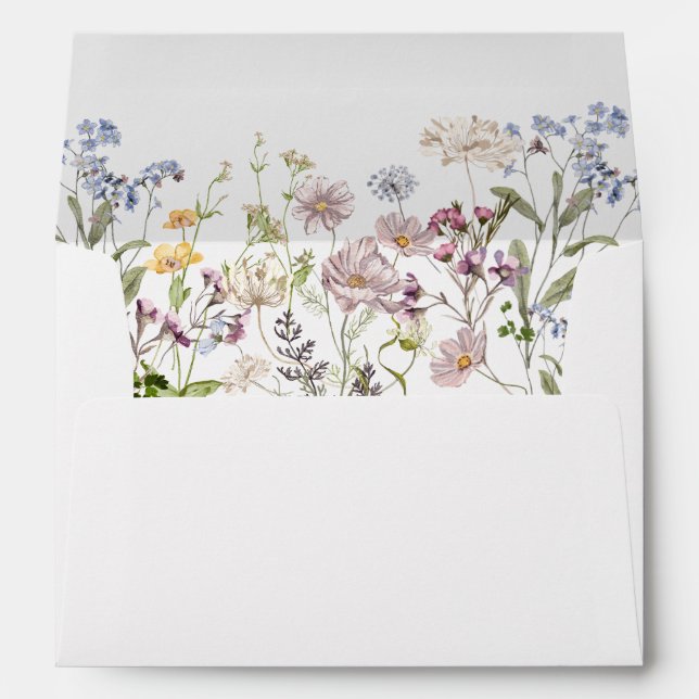 Wildflower Envelope Return Address Boho Elegant (Back (Bottom))