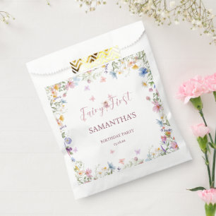 Wildflower Fairy Garden 1st Birthday Party Favour Bags