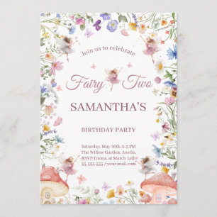 Wildflower Fairy Garden 2nd Birthday Party Invitation