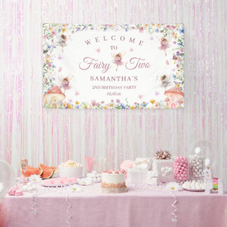 Wildflower Fairy Garden 2nd Birthday Party Welcome Banner