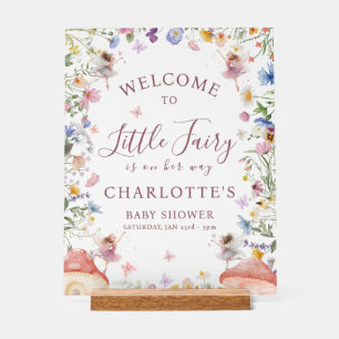 Wildflower Fairy Garden Baby Shower Print - Wood Acrylic Sign