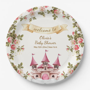 Wildflower Fairytale Castle Baby Shower Welcome Paper Plate