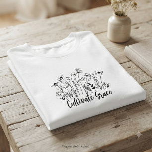Wildflower Faith Minimalist Black T-Shirt