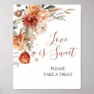 Wildflower Fall in Love Baby Shower Love is Sweet Poster