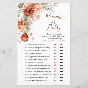 Wildflower Fall in Love Baby Shower Mummy or Daddy