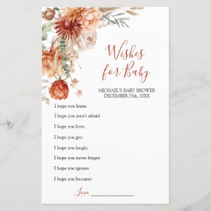 Wildflower Fall in Love Baby Shower Wish for Baby