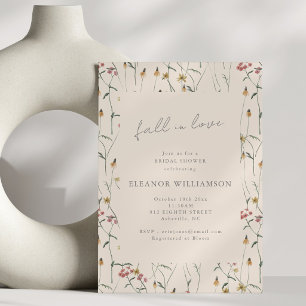 Wildflower Fall in Love Bridal Shower Boho Floral Invitation