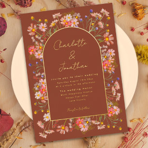 Wildflower Fall Wedding Burnt Orange Gold