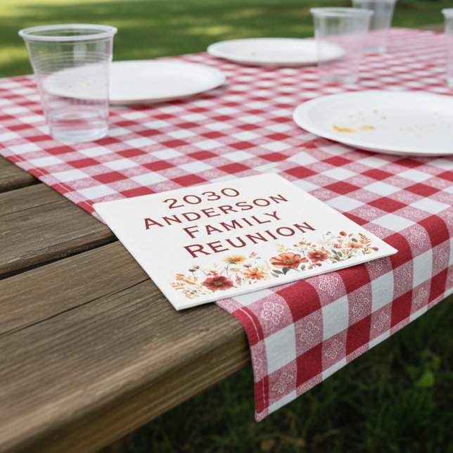 Wildflower Family Reunion Picnic Potluck Dinner Napkin (Creator Uploaded)