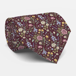Wildflower Faux Silk English Garden Gentleman's Tie