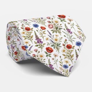 Wildflower Faux Silk English Garden Gentleman's Tie